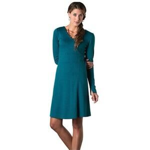 Toad & Co. Horny Toad Tomboy Wrap Dress Peacock Small NWT Athleisure